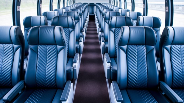 lake charles 54 passenger charter bus inside