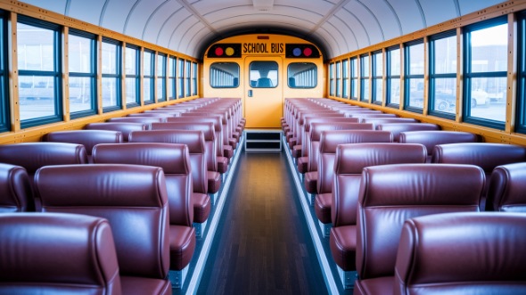 lake charles school bus rental interior